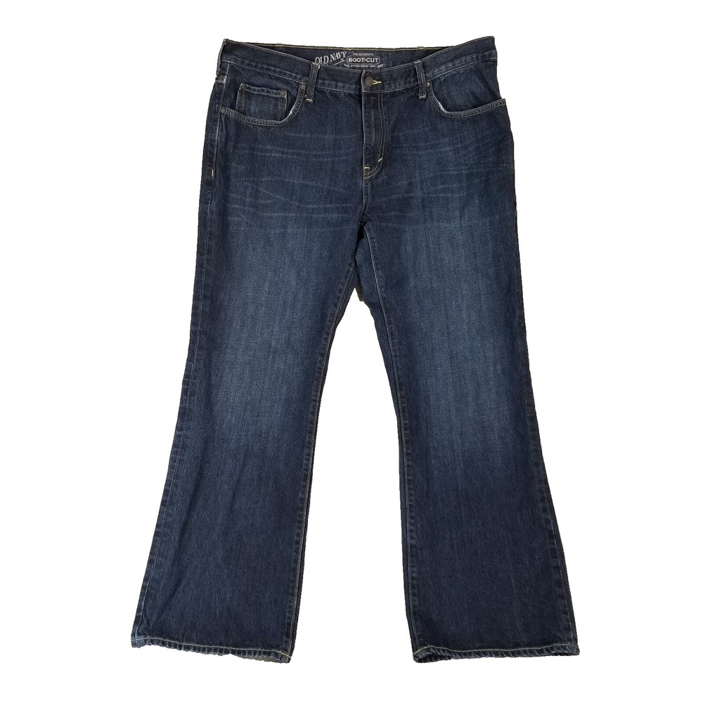 Old Navy jeans men's 40x32 relaxed fit boot cut blue denim pants retro